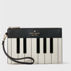 NWT $199 KATE SPADE New York Pitch Purrfect Perfect Medium Piano Wristlet Wallet